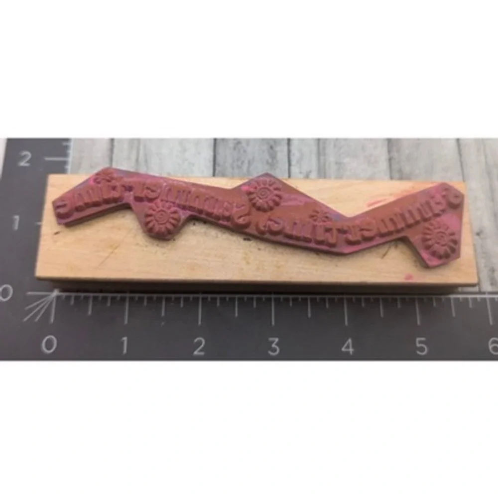 Great Impressions Summertime Border Sun G175 Rubber Stamp Wood #D22